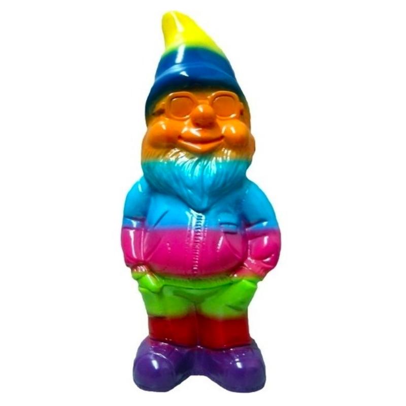 Tuinkabouter met regenboog kleuren