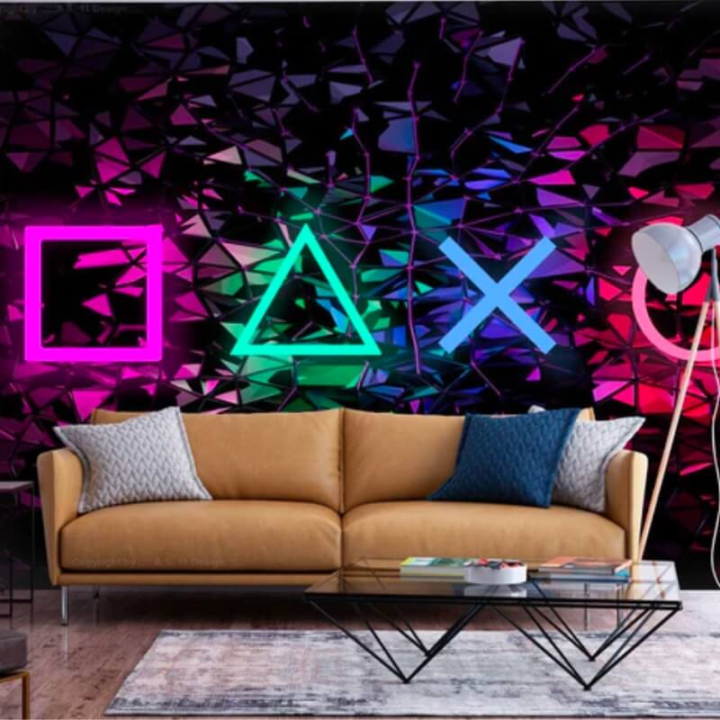 Modern fotobehang met Playstation symbolen