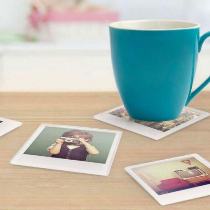 Foto onderzetters voor glazen waar je foto's in kunt verwisselen